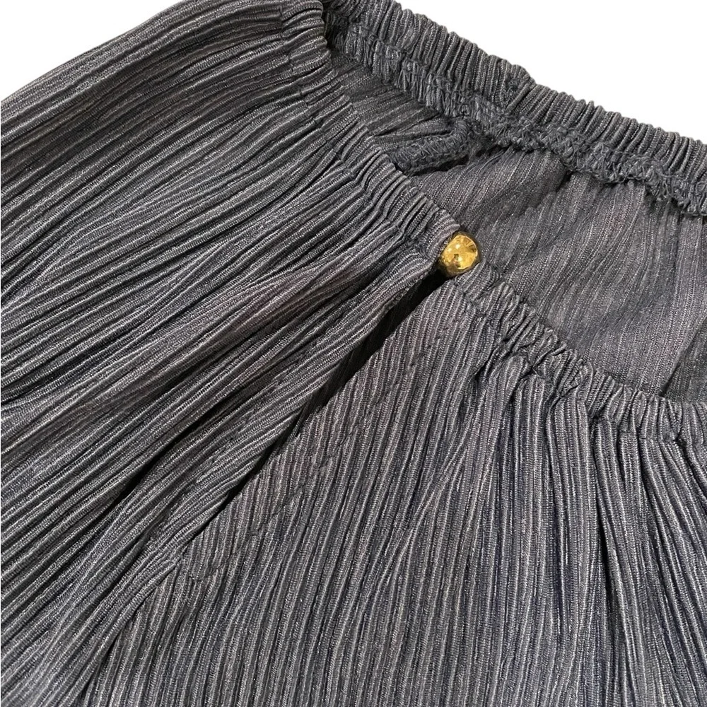 Michael Kors Womens Blue Keyhole Peasant Top L - Picture 3 of 6